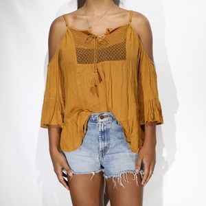 Burnt Orange/ Gold Boho top!